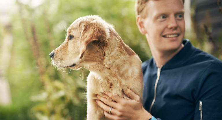 Chien avec son maître